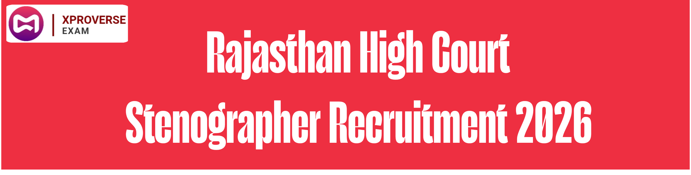 Rajasthan High Court Stenographer Recruitment 2026