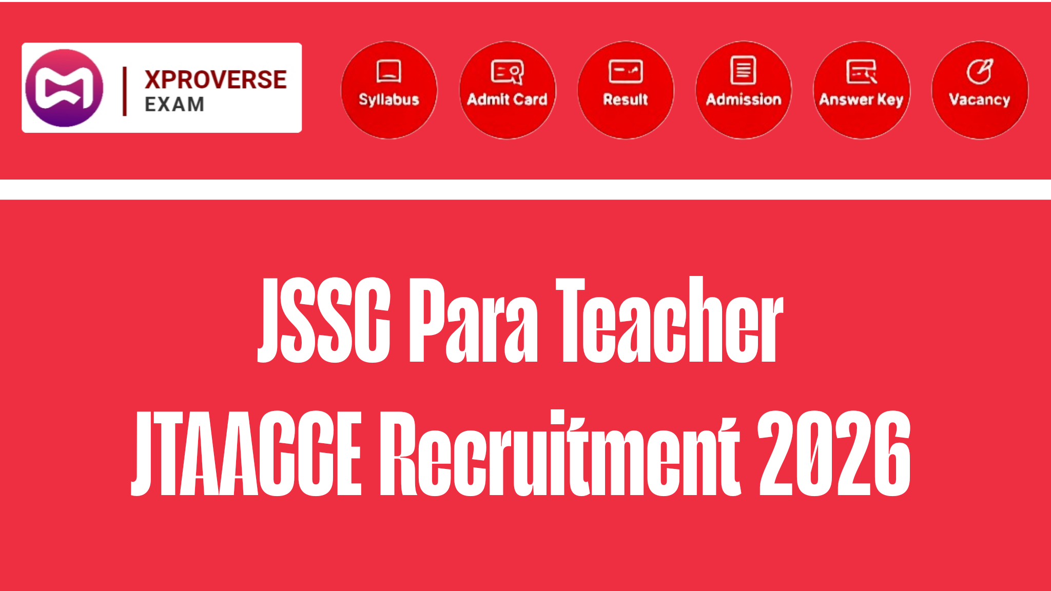 JSSC Para Teacher JTAACCE Recruitment 2026