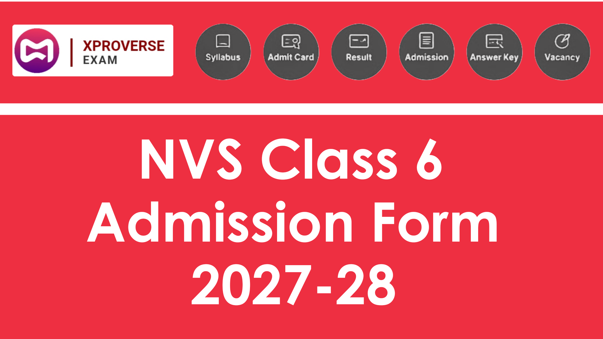 NVS Class 6 Admission Form 2027-28