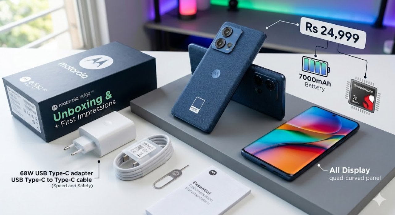 Motorola Edge 70 Fusion Unboxing: 7000mAh Powerhouse in a Lightweight Linen Body! (₹24,999)